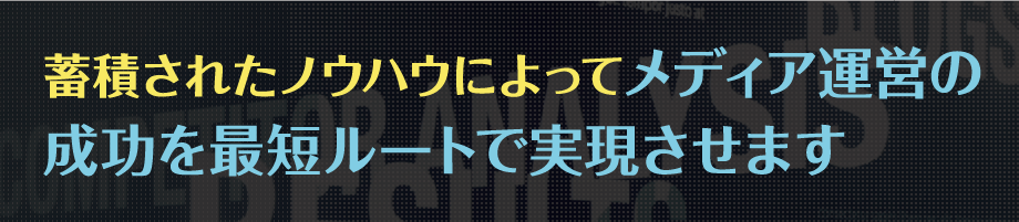 蓄積されたノウハウによってメディア運営の成功を最短ルートで実現させます