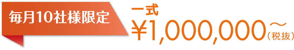 毎月10社様限定一式1000,000円