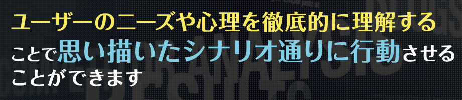 ユーザーのニーズや心理を徹底的に理解することで思い描いたシナリオ通りに行動させることができます