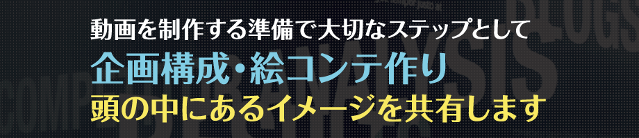 動画を制作する準備で大切なステップとして企画構成・絵コンテを作り頭の中にあるイメージを共有します